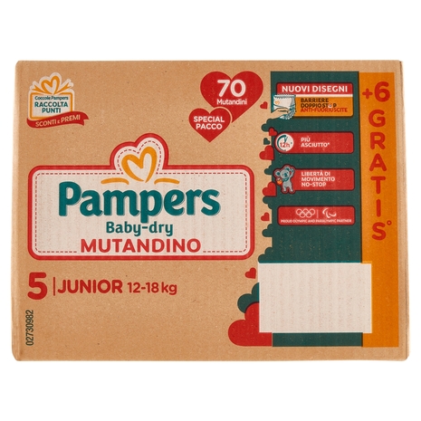 Pampers Baby-dry Mutandino Junior 70 + 6 pz